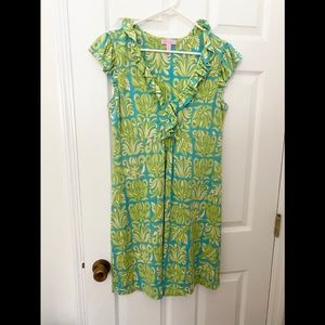 Lilly Pulitzer Clare Seaweed Silk Knit Dress M